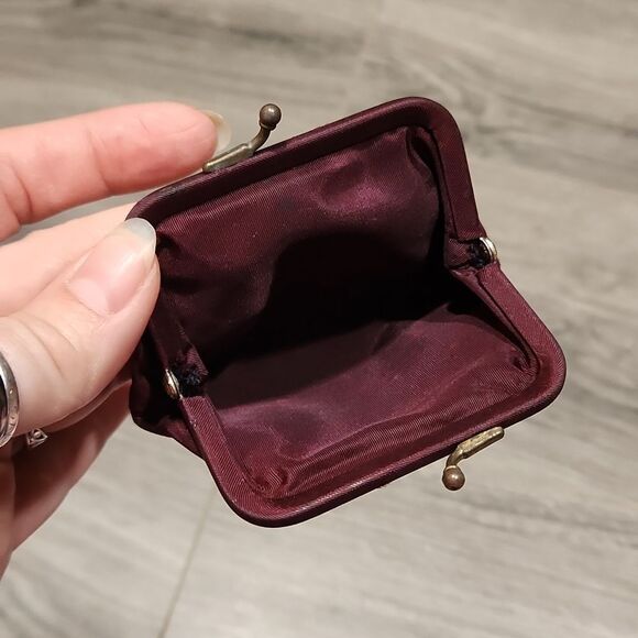 RARE Vintage EGGPLANT Mini Kisslock Coinpurse - Picture 6 of 6